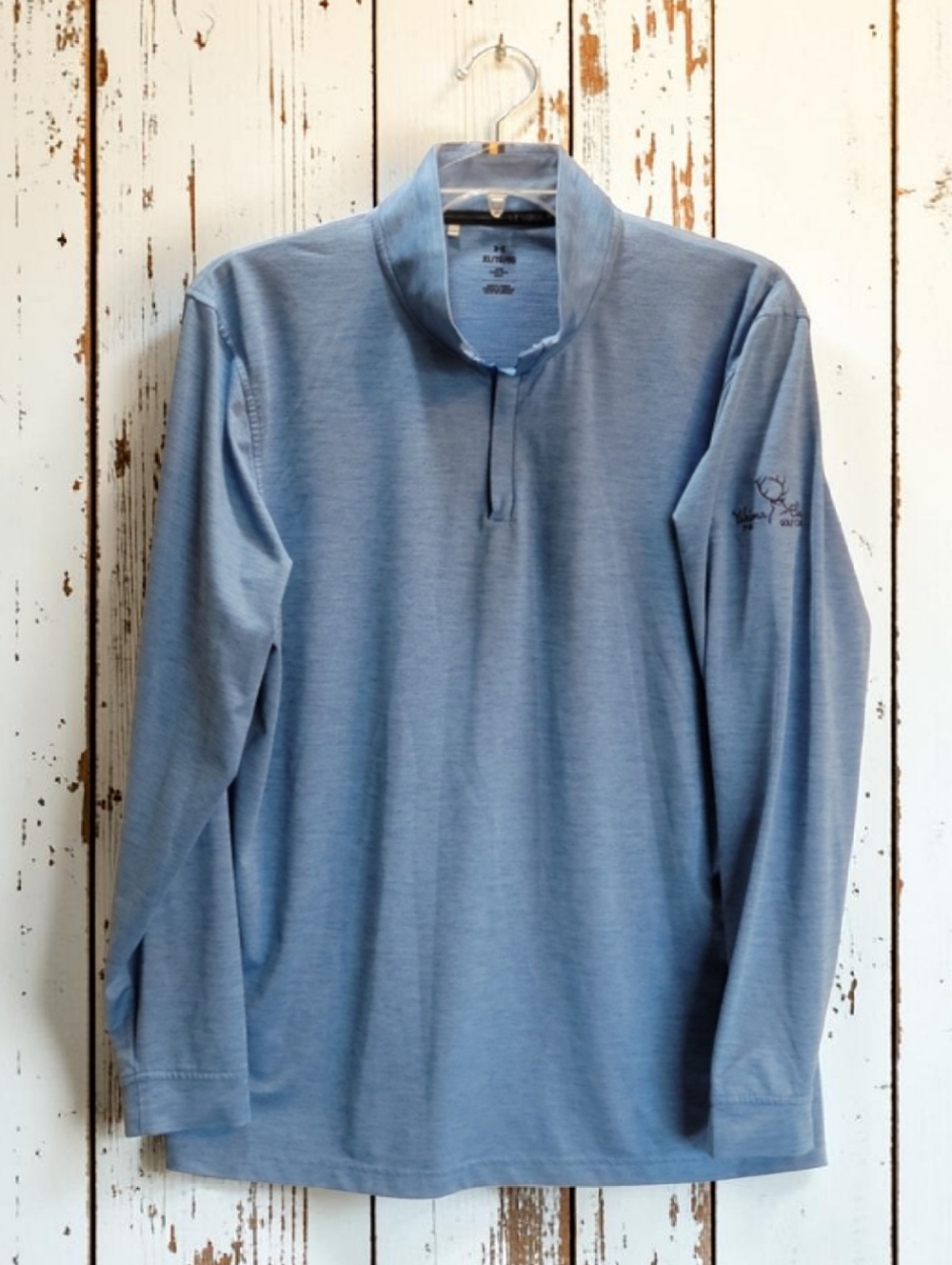 Under Armour Men's Light Blue Long Sleeve Golf Shirt Size XL